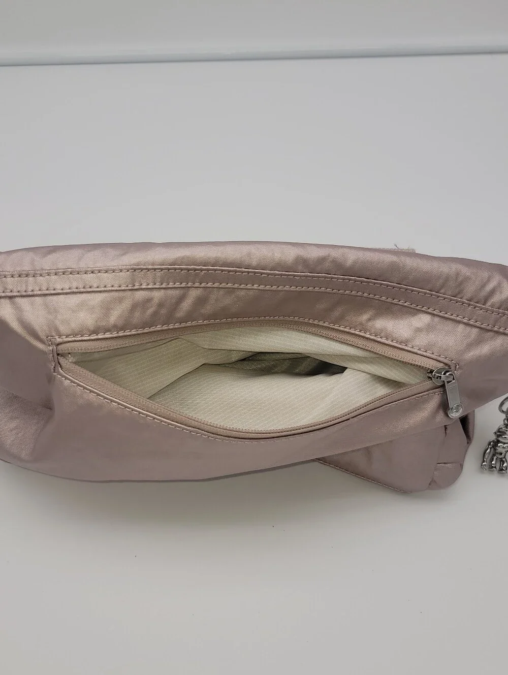 Kipling Metallic Blush Pink Tote Backpack
